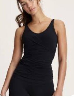 knix Black Ruched V-Neck Tank